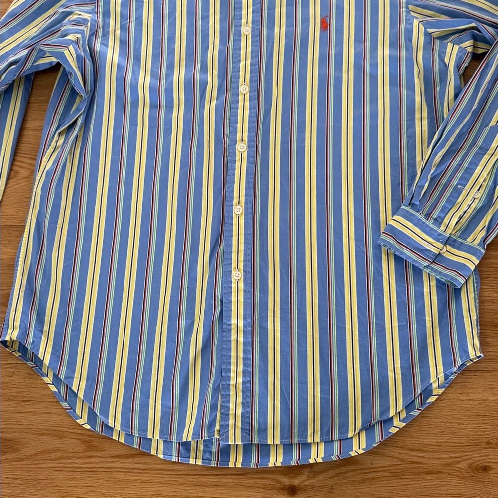 Ralph Lauren Men's Classic Stripe Button Down Shirt with Pony Logo Size Large - Picture 5 of 7